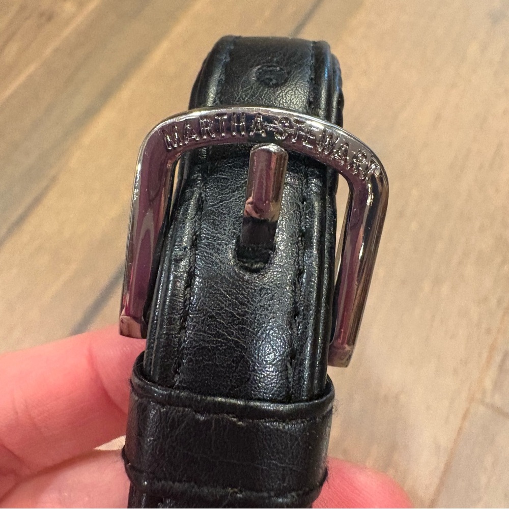 Martha Stewart Black NWT Leather Buckle Dog Collar - Size 16 - Picture 4 of 6